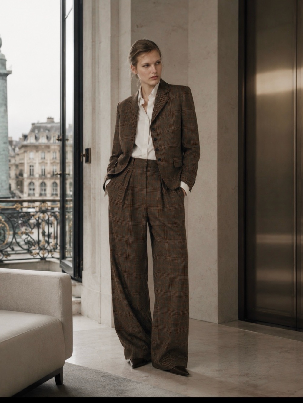 Checkered Blazer/Pants set Size M - Picture 2 of 9